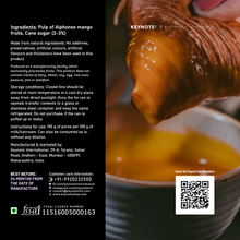 Load image into Gallery viewer, KEYNOTE® Alphonso Mango Pulp | 3% Added Sugar | 3100 grams