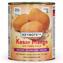 Load image into Gallery viewer, KEYNOTE® Kesar Mango Pulp | 3% Added Sugar | 850 grams
