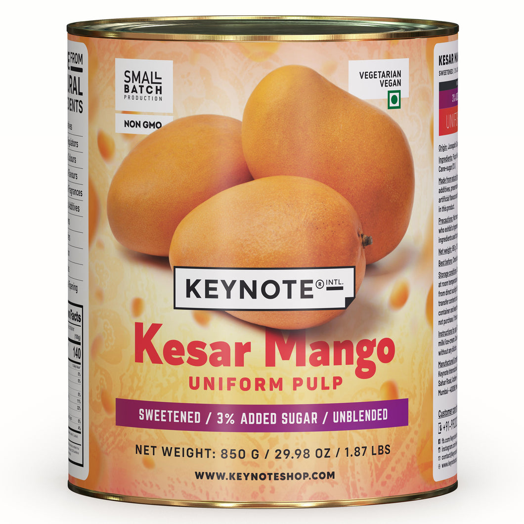 KEYNOTE® Kesar Mango Pulp | 3% Added Sugar | 850 grams